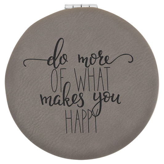 2-1/2" Leatherette Compact Mirror