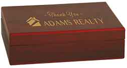 7-3/4" x 6" Rosewood Finish Golf Ball Box (balls not included)