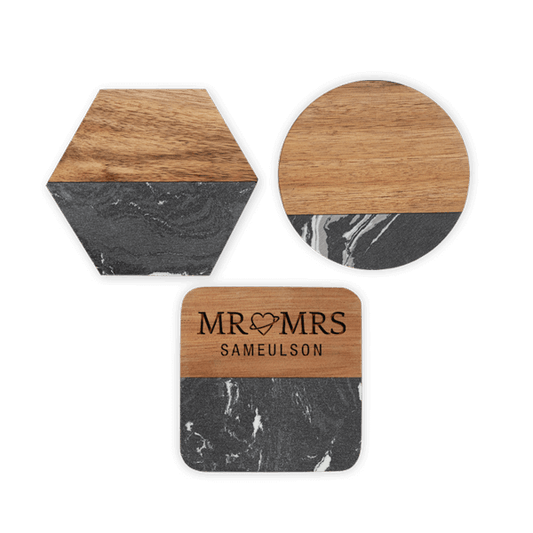 Marble & Acacia Wood Coasters